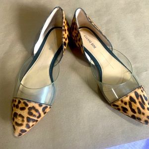 Soreene natural flat pointed toe animal print flats
